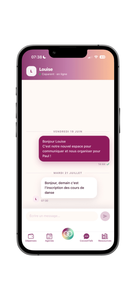 Image messagerie sécurisée pour communiquer entre parents séparés